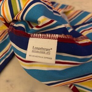 Longaberger Mid Boardwalk zipped liner Striped Fabric